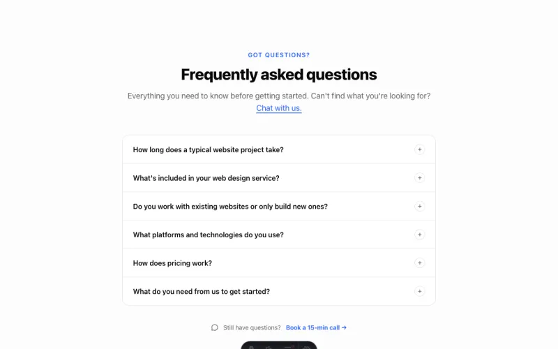 FAQ Accordion preview