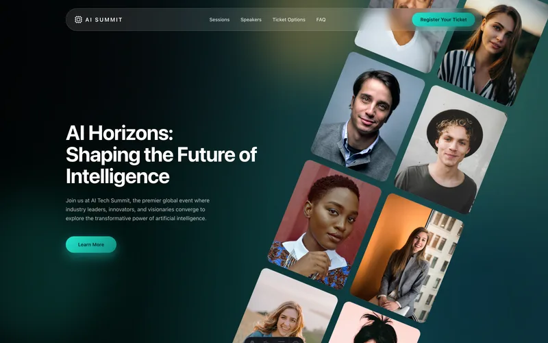 AI Summit Tilted (Diagonal Marquee · Deep Teal) preview
