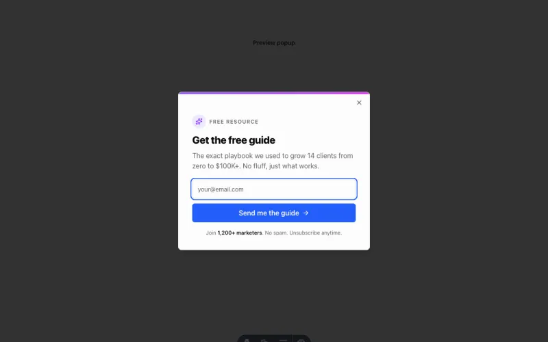 Newsletter Popup preview